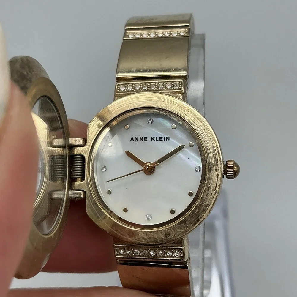 Anne Klein AK/3342 Womens Watch 30mm MOP Dial Gold Tone Rose New Battery 7